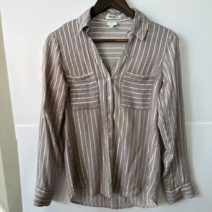 EXPRESS Women Slim Fit Portofino Long Sleeve Shirt | S